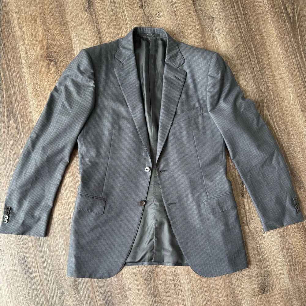 Zegna Grey and Navy Striped Blazer